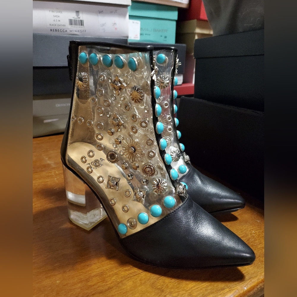 Sz 36 NIB $785 Toga Pulla embelished heels boots